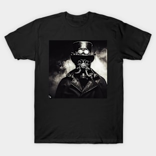 Steam Punk Devilish Man wearing Top Hat and Goggles T-Shirt